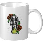 Squelettes br?lants dans une tasse a cafe de cercueil 11 oz pour la tasse de the de cadeau d'anniversaire ...