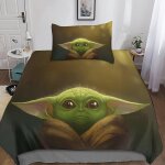 Star wars housse de couette d imprim�� parure de lit en microfibre avec taies d'oreiller, the mandalorian ...