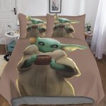 Star wars housse de couette imprim�� en d parure de lit, the mandalorian couette avec fermeture ��clair ...