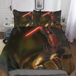 D star wars housse de couette parure de lit moto en microfibre avec taies d'oreiller, avec fermeture ...
