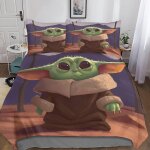 Star wars housse de couette avec taies d'oreiller d imprim�� literie en microfibre, the mandalorian housse ...