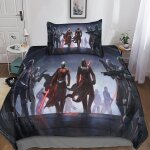 Star wars housse de couette avec taies d'oreiller d imprim�� literie en microfibre, the mandalorian housse ...