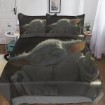 D star wars housse de couette avec taies d'oreiller, parure de lit en microfibre, the mandalorian ousse ...