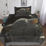 D star wars housse de couette avec taies d'oreiller, parure de lit en microfibre, the mandalorian ousse ...