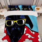 Star wars parure de lit 3 pieces star wars cartoon comprend 1 housse de couette et 2 taies d'oreiller ...