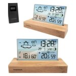 Station mto bois clair rveil affichage digital station mto - dcor bois - intrieur / ext - horloge ...