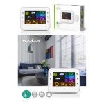 Station meteo couleur int / ext deco bois horloge pression atmo - hygromtre + sonde ext