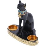 Statue de chat �gyptien, figurine de statue de chat en r�sine avec bougeoir bougeoir cadeau de mariage ...