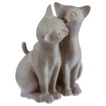 Statuette chat - r�sine - bisou