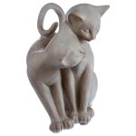 Statuette chat - r�sine - chat enlac�