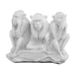 Statuette / figurine d�corative en marbre - trois singes sages - ne vois, n'entends, ne dis aucun mal ...