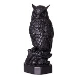 Statuette / figurine d�corative en pierre de hibou noir 10 cm