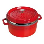 Staub cocotte ronde avec panier vapeur 26 cm cerise