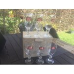 Stella artois lot de 6 verres a biere 50 cl bord dor�, officiel et neuf