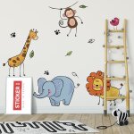 Stickers animaux afrique m (largeur 58cm, hauteur 53cm)