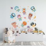 Sticker animaux brigade spatiale s (largeur 38cm, hauteur 33cm)