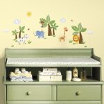 Roommates - 47 stickers repositionnables des animaux de la jungle d�coration murale pour chambre enfant ...