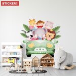 Stickers animaux en vadrouille s (largeur 38cm, hauteur 36cm)