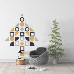 Sticker arbre de no�l moderne s (largeur 38cm, hauteur 31cm)