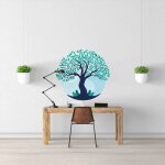 Sticker arbre de vie bleu xl (largeur 104cm, hauteur 98cm)