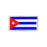 Sticker autocollant 3d drapeau cuba, 88 x 40 mm