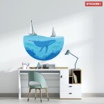 Sticker baleine en mer xl (largeur 98cm, hauteur 97, 5cm)