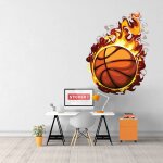 Sticker balle enflamm�e m (hauteur 58cm, largeur 44cm)