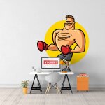 Sticker boxer cartoon m (hauteur 58cm, largeur 53, 5cm)