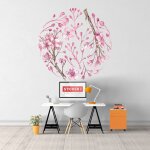 Sticker branches roses m (hauteur 58cm, largeur 58cm)