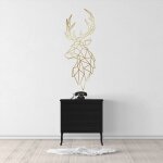 Sticker cerf origami or m (hauteur 58cm, largeur 21, 5cm)