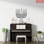Sticker chandelier menorah noir xxl (hauteur 166cm, largeur 128cm)