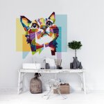 Sticker chat polycolor s (largeur 38cm, hauteur 36cm)