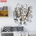 Sticker ?checs pions m (hauteur 58cm, largeur 52cm)