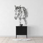 Sticker cheval gravure xxl (hauteur 182, 5cm, largeur 128cm)