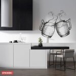 Sticker chopes de bieres xl (hauteur 98cm, largeur 85cm)