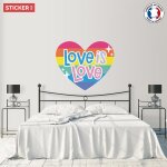 Sticker coeur love is love m (largeur 58cm, hauteur 49cm)