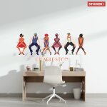Sticker danseurs de charleston m (largeur 90cm, hauteur 36, 5cm)