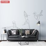Stickers danseuses line art m (hauteur 90cm, largeur 39, 5cm)