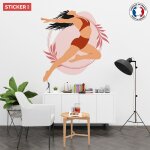 Sticker danseuse sautant s (hauteur 38cm, largeur 36, 5cm)