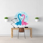 Sticker dinosaures amoureux m (hauteur 58cm, largeur 56cm)