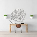 Sticker dinosaure doodle s (hauteur 38cm, largeur 40cm)