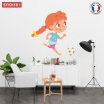 Sticker fille football m (hauteur 58cm, largeur 56cm)