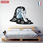 Sticker fille de lespace xl (largeur 98cm, hauteur 75cm)