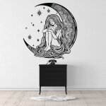 Sticker fille lunaire mandala xl (hauteur 98cm, largeur 94cm)
