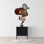 Sticker fille tennis m (hauteur 58cm, largeur 41, 5cm)