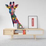 Sticker girafe multicolore s (hauteur 38cm, largeur 24, 5cm)