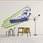 Sticker glisse snowboardeur s (largeur 60cm, hauteur 38cm)
