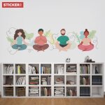 Sticker groupe zen xxl (largeur 200cm, hauteur 59cm)