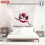 Sticker grue japonaise vol m (largeur 58cm, hauteur 45cm)