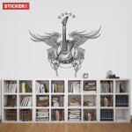 Stickers guitare rock s (hauteur 38cm, largeur 41, 5cm)